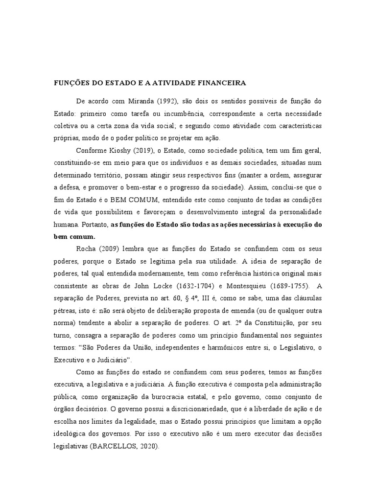 Fun es do estado e a atividade financeira pdf estado emenda