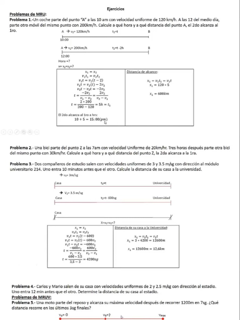 CINEMATICA Ejercicios PDF