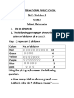 Vss International Public School SA-2 - : Worksheet 2 Grade-3 Subject: Mathematics