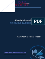 Política Síntesis Prensa Nacional 04feb2023