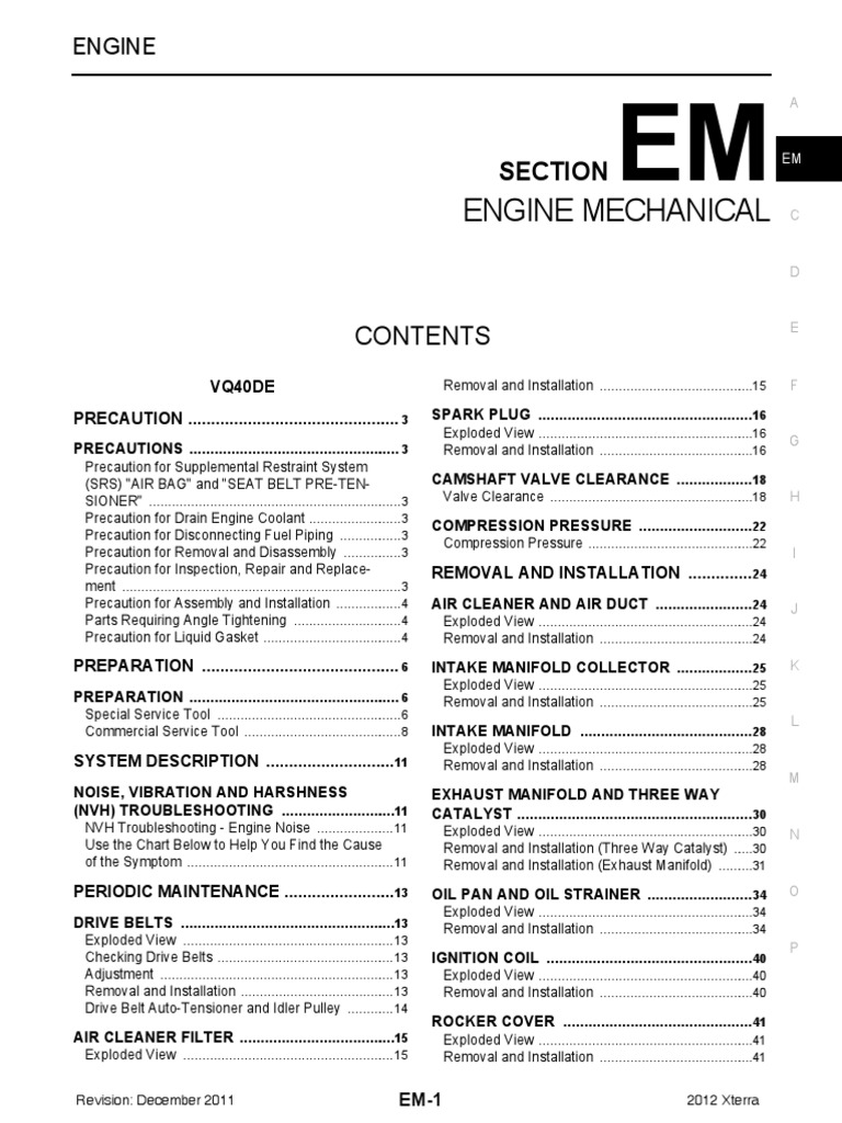 2012 Nissan Xterra Manual | PDF | Airbag | Belt (Mechanical)