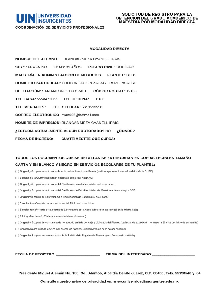 University Degree Application Pos | PDF