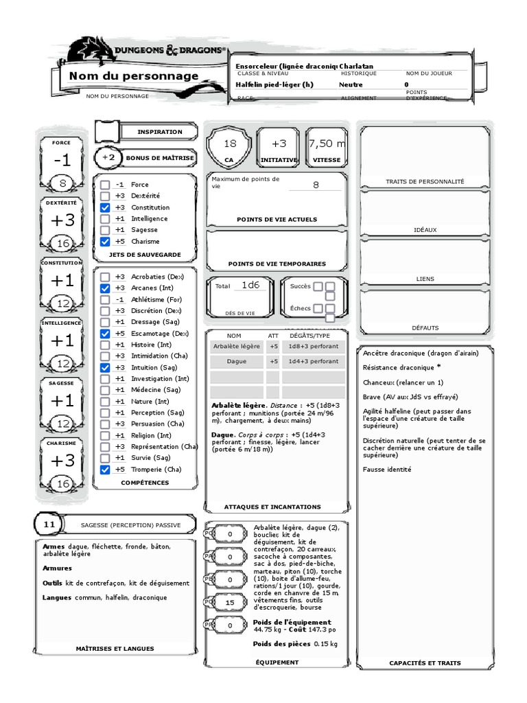 Ensorceleur Halfelin Pied-Léger DD5 | PDF | Loisirs | Jeux de rôles
