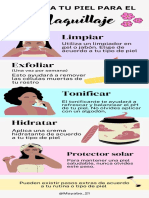 Infografía Rutina Skincare Estética Rosa