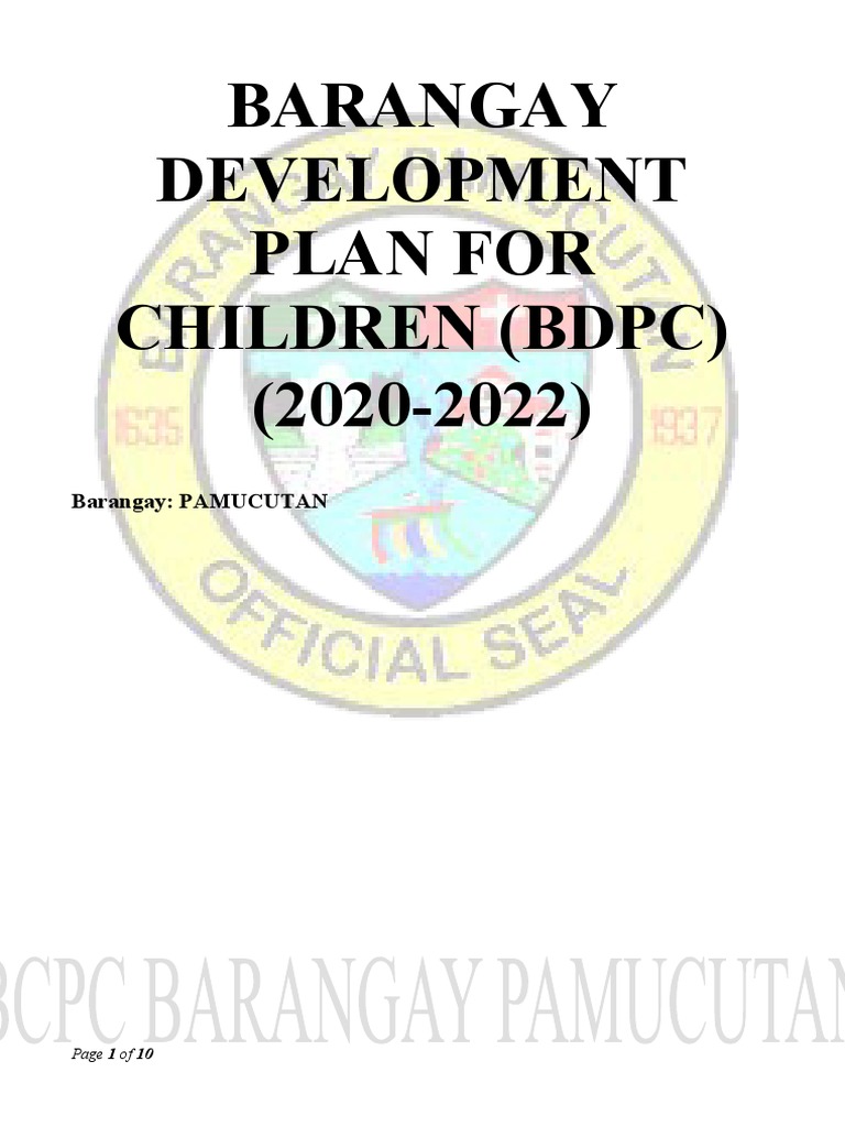 Barangay Development Plan for Children | PDF | Children's Rights ...