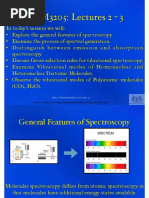 Lecture Hours 3-4 (Infrared Spectroscopy)