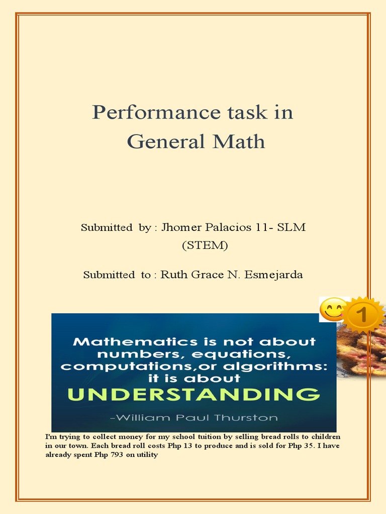 Performance Task in General Math by Jhomer Palacios 11 SLM | PDF ...