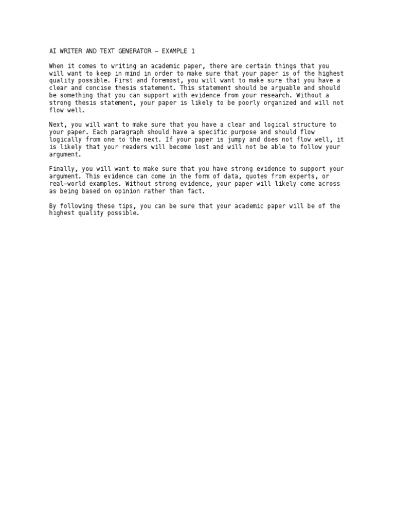 Ai writer and text generator ex 1 pdf