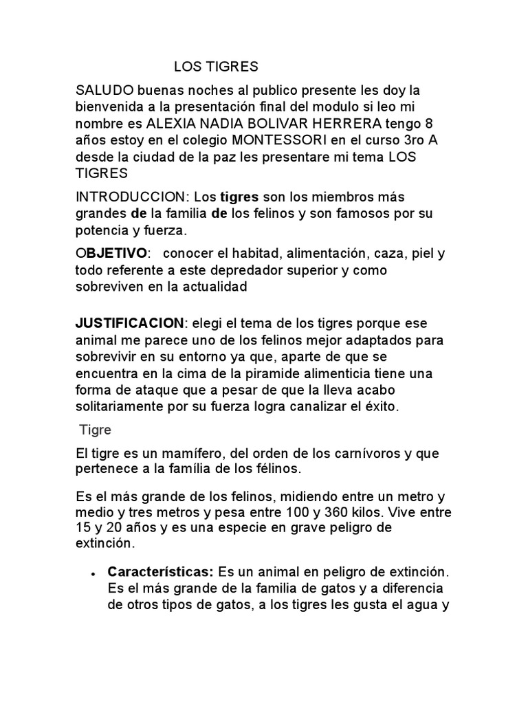 Características y Hábitat del Tigre | PDF | Tigre | Felidae