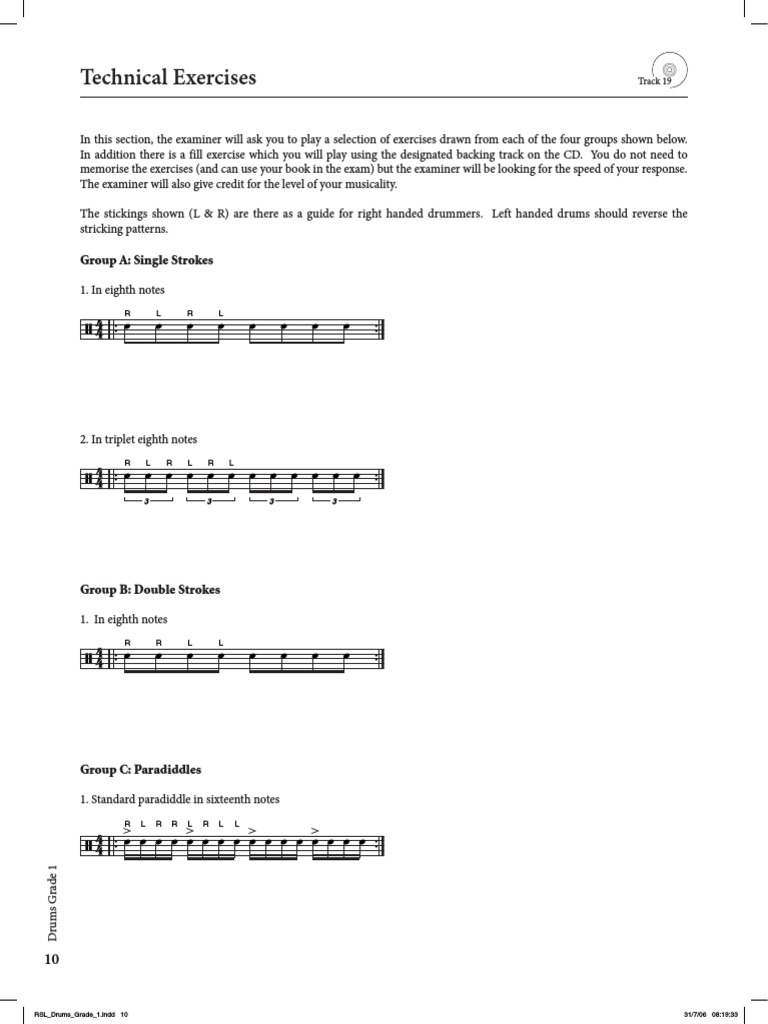 Technical Excercise Drum Pdf Musical Compositions Musicology