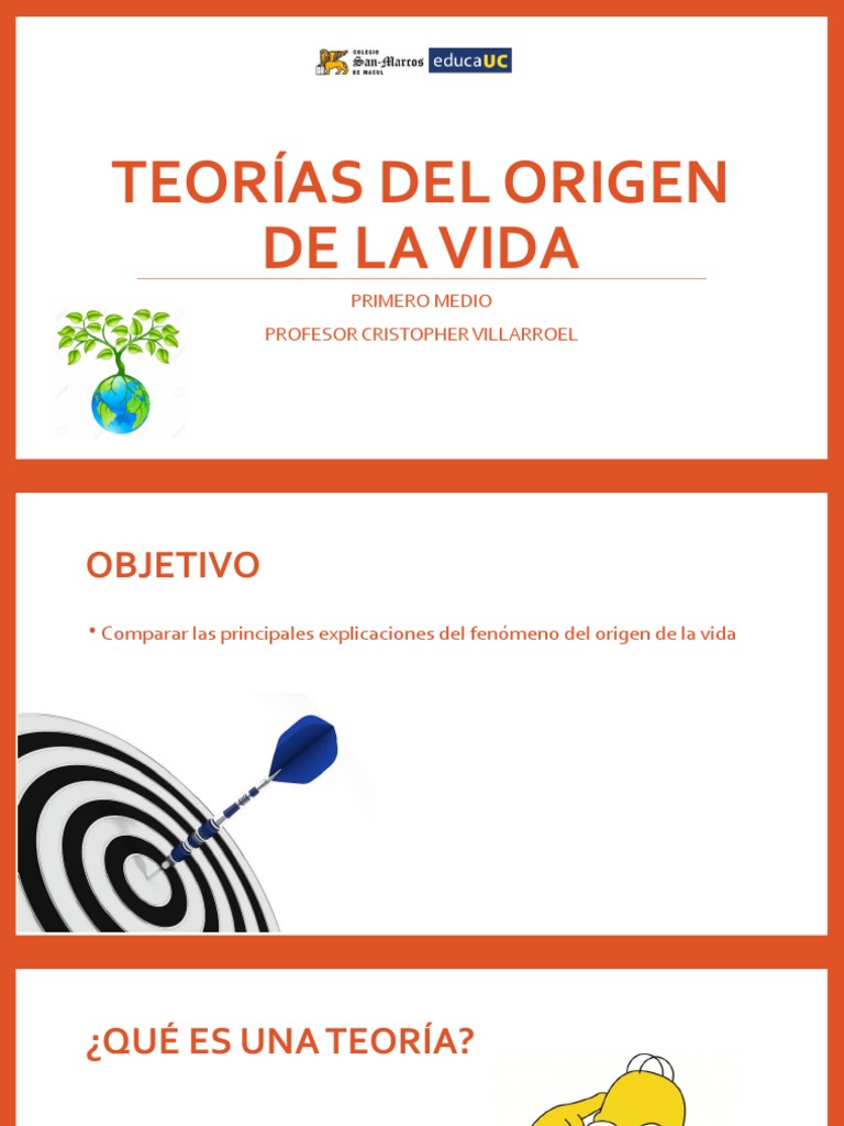 Teorías del Origen de la Vida y Evolución | PDF | Evolución | Teoría