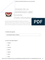 Colegio de La Universidad Libre Encuesta Charla Informativa 2022