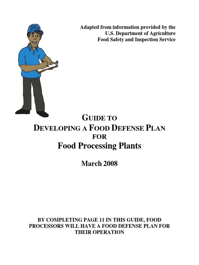 Guide To Developing A Food Defense Plan PDF Food Safety Safety
