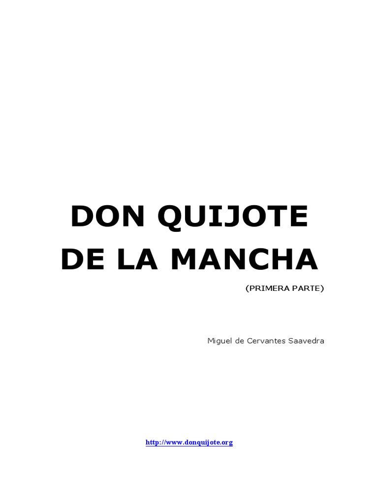 Don Quijote: Primera Parte y Orígenes | PDF | Don Quijote