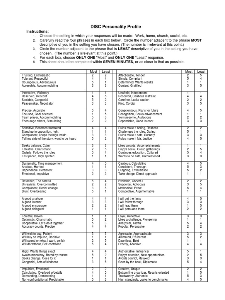 DISC Personality Profile PDF