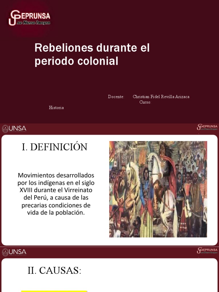 Rebeliones Coloniales en el Perú | PDF | Perú | Colonización española ...
