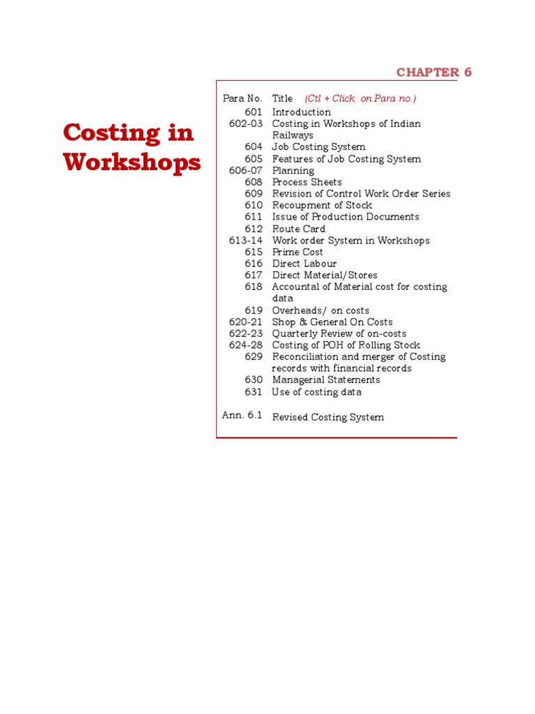 Costing Systems and Processes in Railway Workshops | PDF | Cost | Expense