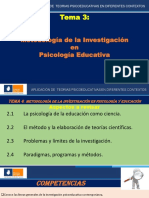 TEMA 3 - METODOLOGÍA DE LA INVESTIGACIÓN EN PSICOLOGÍA EDUCATIVA