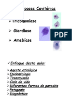 Protozooses Cavitárias: Tricomoníase, Giardíase e Amebíase