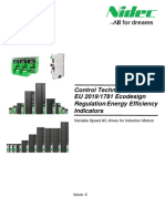 Control Techniques EU 20191781 Ecodesign Regulation - Energy Efficiency Indicators Issue 4