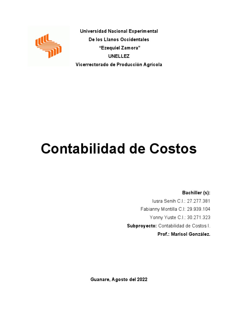 Módulo I - Contabilidad de Costos I | PDF | Contabilidad | Contabilidad ...