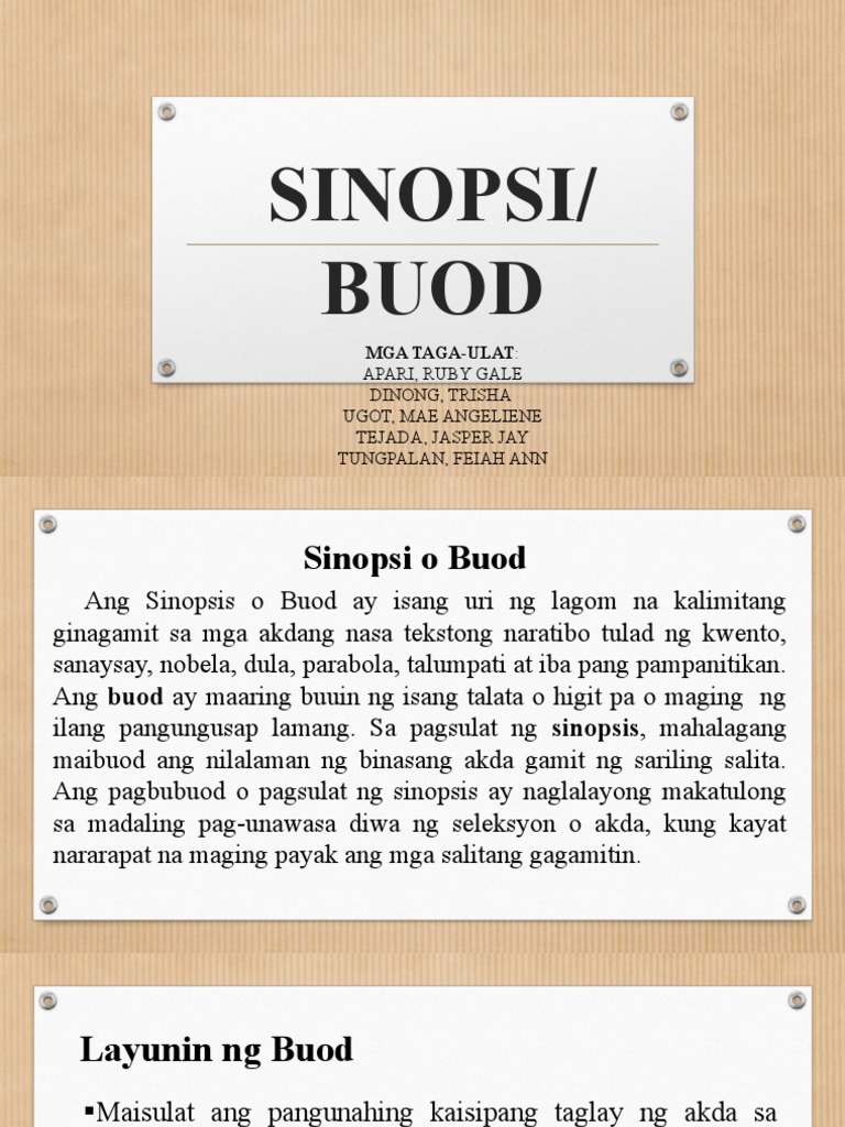 Synopsis o Buod | PDF