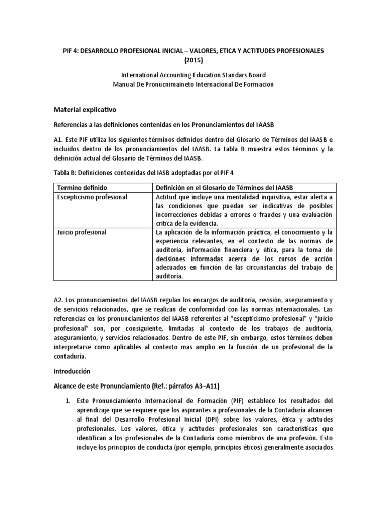 PIF 4: Ética y Valores en Contaduría | PDF | Aprendizaje | Evaluación