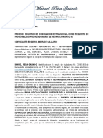 Solicitud de conciliación extrajudicial previa a demanda de reparación directa por extralimitación de funciones de juez y omisión de Colpensiones