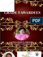 Grade 5 Awardees Honored for Excellence