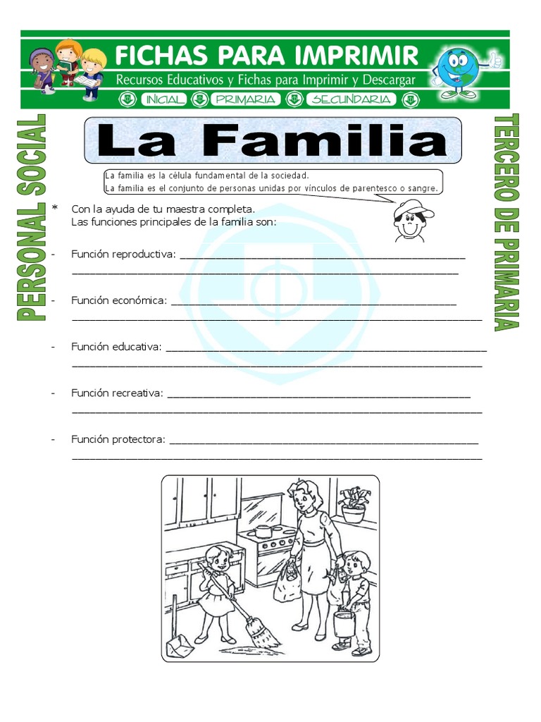Ficha La Familia para Tercero de Primaria | PDF