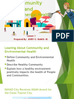 Week 1 Lesson 1. Community and Environmental Health