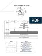 Universidad Tecnológica de La Mixteca: Horario Lunes Martes Miércoles Jueves Viernes