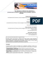 Desarrollo Del Producto Turístico de Aventura Al Diversificar La Oferta Turística en El Ecuador. Caso de Estudio