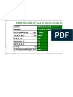 Enter Required Detials in Green Shaded Columns