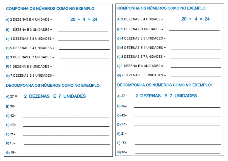 Decomponha e Componha Os Números | PDF