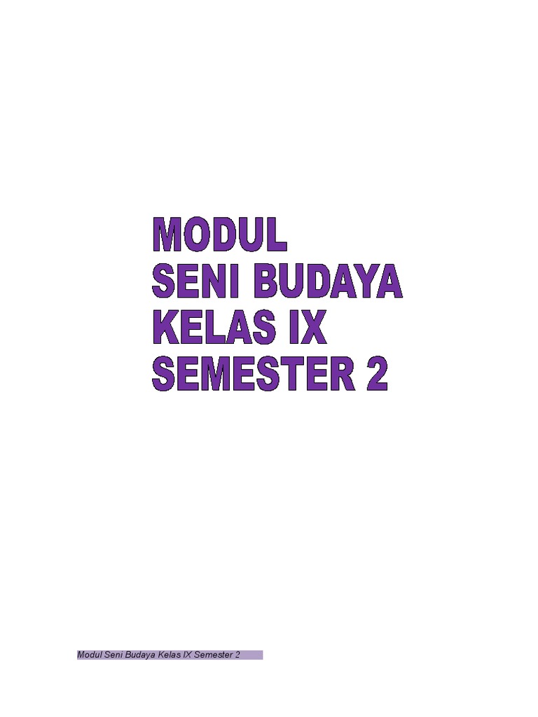 Modul Seni Budaya 9 Sem 2 Pdf