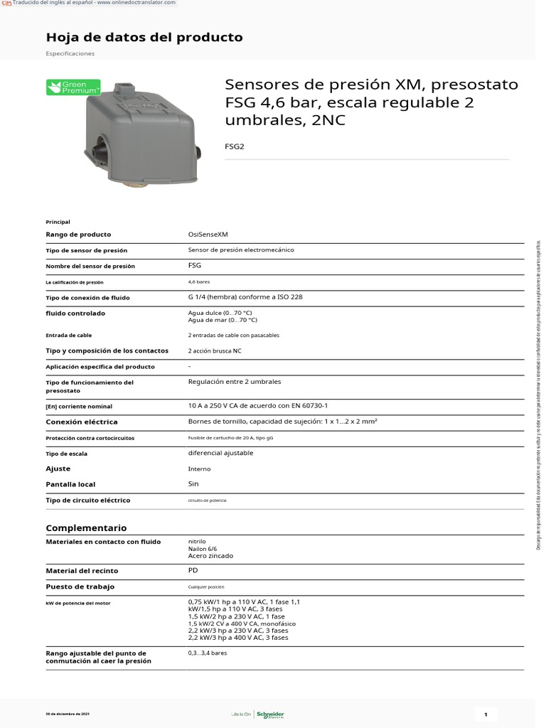 Pressure Sensors XM FSG2 (2) .En Es PDF