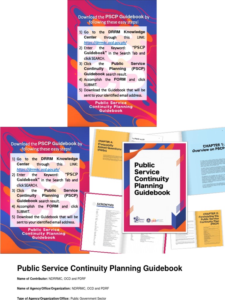 Download PSCP Guidebook Instructions | PDF | Emergency Management ...