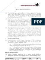 The Technical Report Option: Candidates' Guidelines: Membership