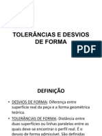 TOLER+éNCIAS E DESVIOS DE FORMA