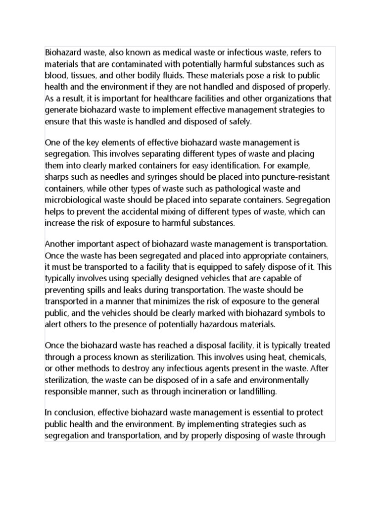 Biohazard Waste PDF