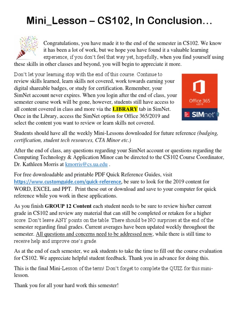 Mini Lesson in Conclusion PDF