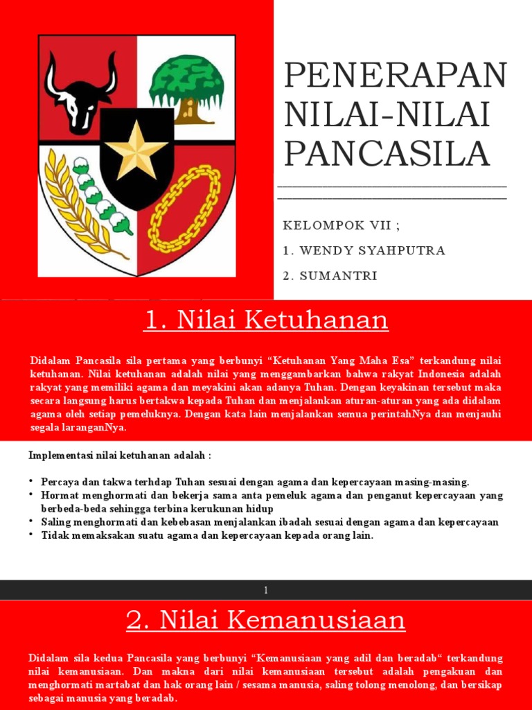 Penerapan Nilai Nilai Pancasila Pdf