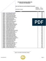 Reporte de calificaciones por grupo del Colegio de Bachilleres de Veracruz