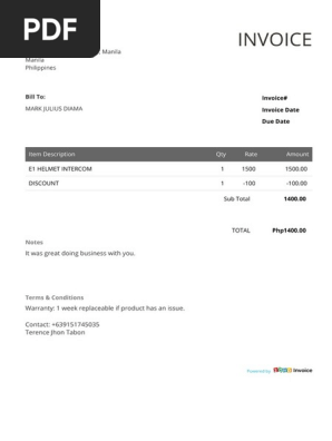 Sample invoice