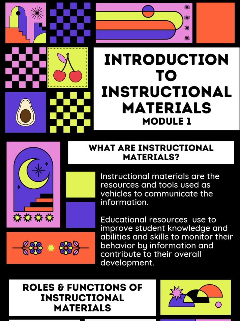Module 1 Intro To Instructional Materials PDF Learning Teachers