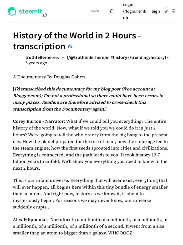 History of the World in 2 Hours | PDF | Earth | Agriculture