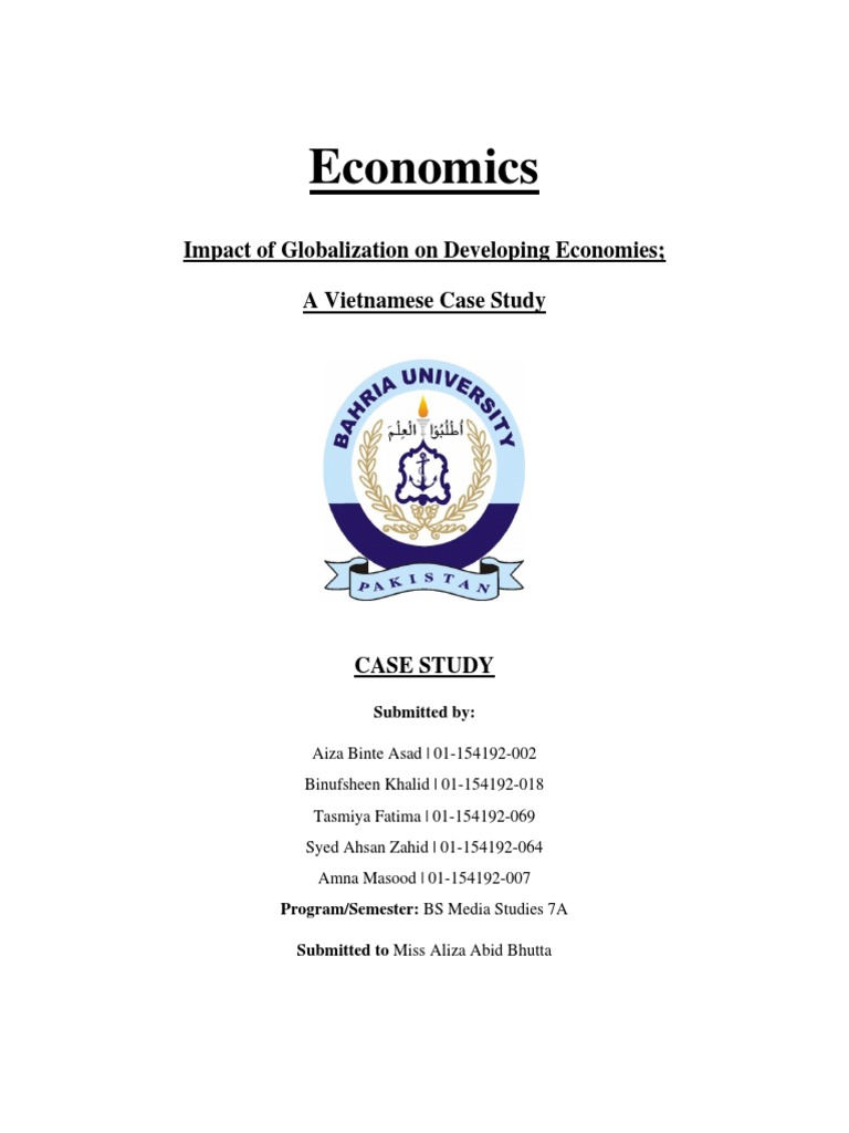 Impact of Globalization On Developing Economies A Vietnamese Case Study ...