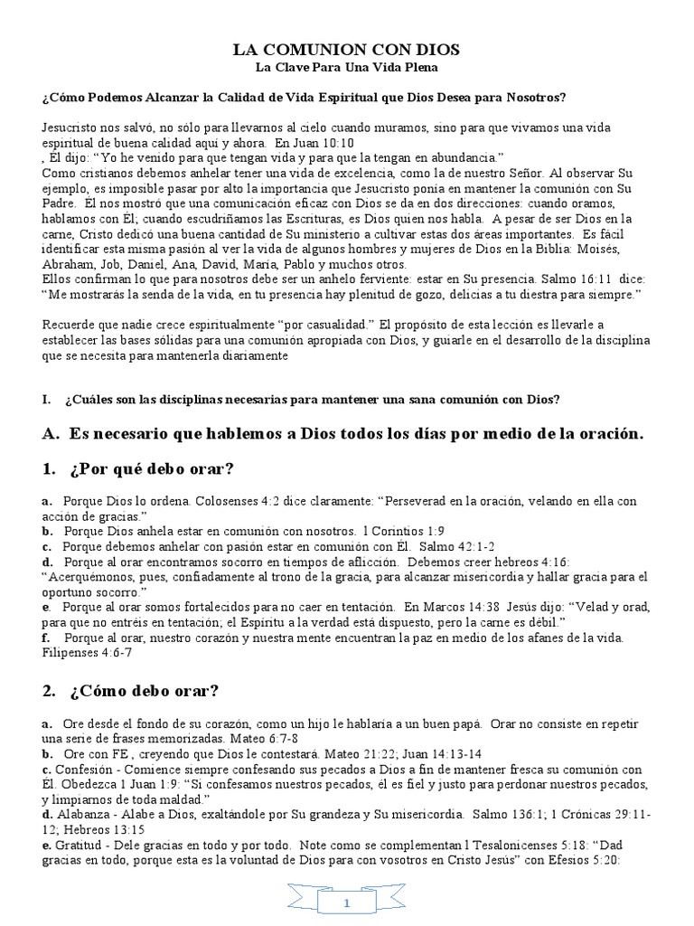 La Comunion Con Dios 5 | PDF | Oración | eucaristía