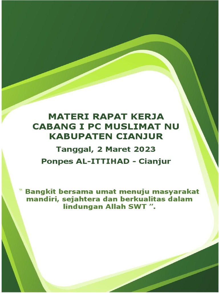 Rakercab I Muslimat NU Cianjur | PDF